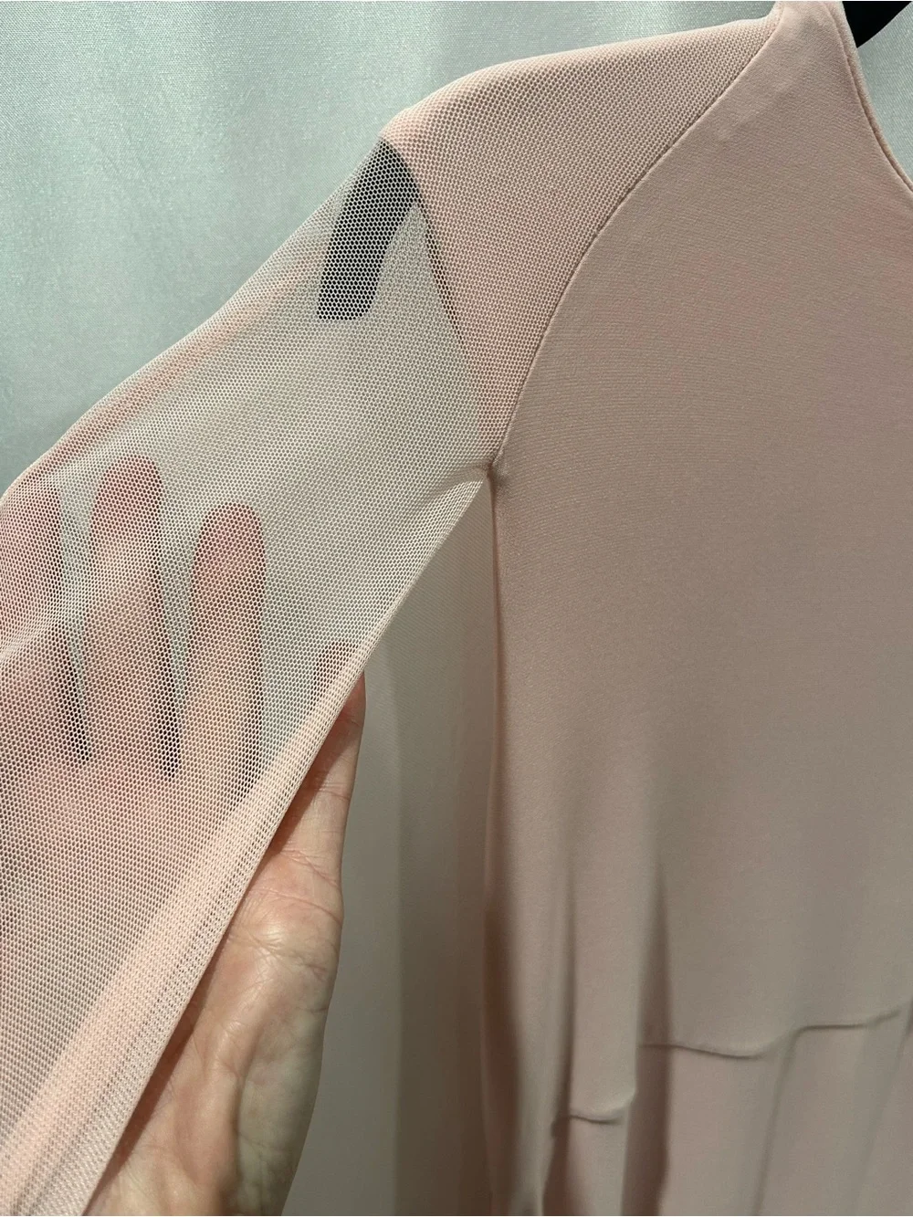 Club L London Blush Pink Maxi Maternity Gown with Cape style name Currant